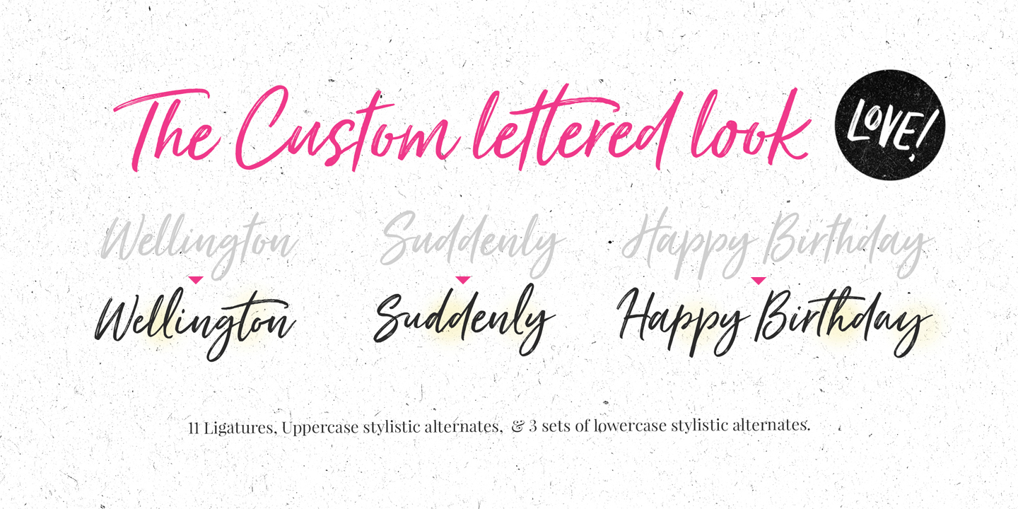 Beispiel einer Just Lovely Slanted-Schriftart